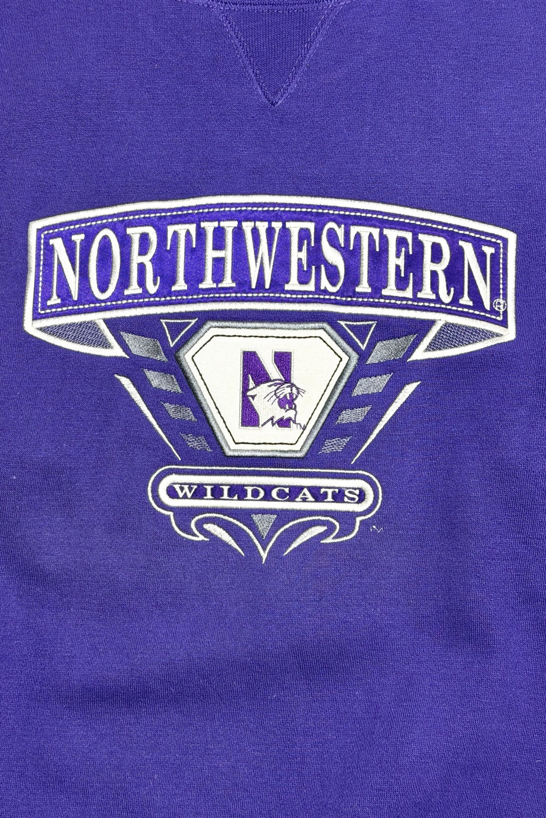 Northwestern Wildcats embroidered crest closeup