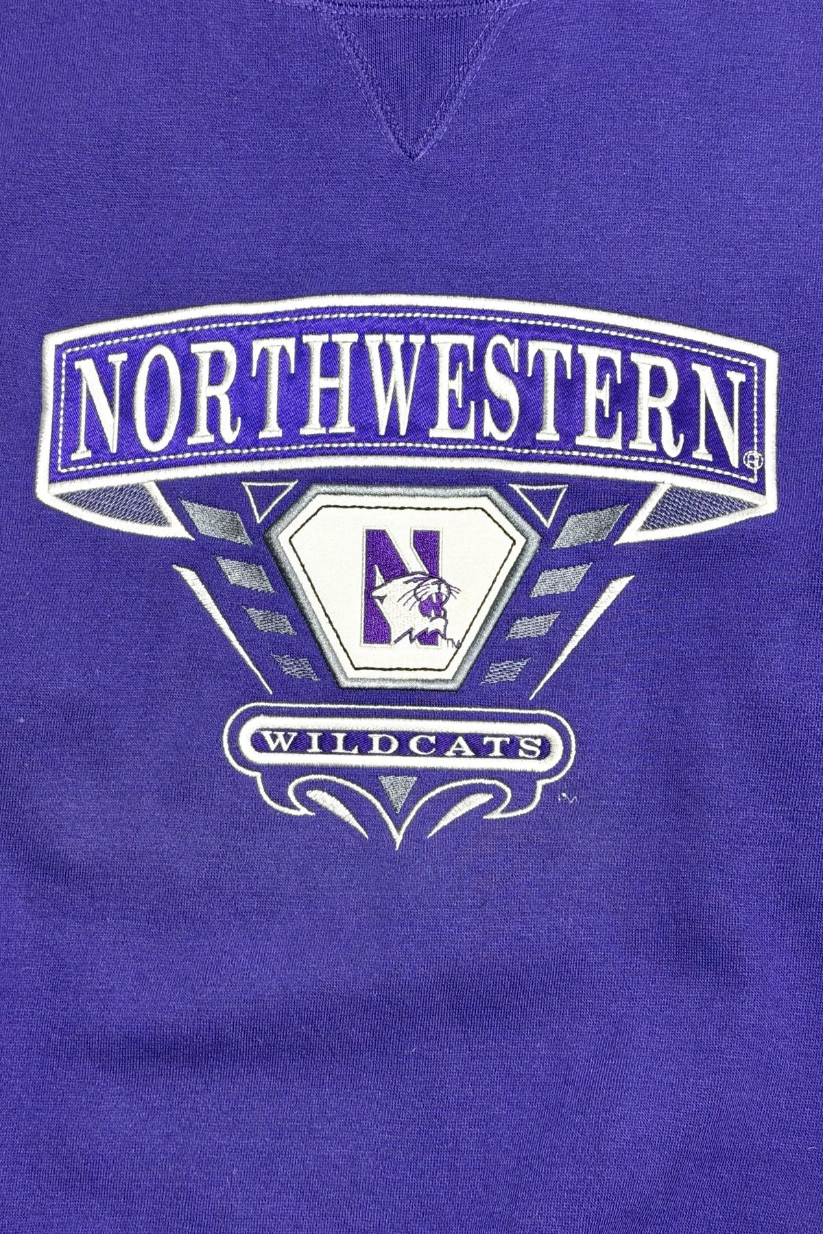 Northwestern Wildcats embroidered crest closeup