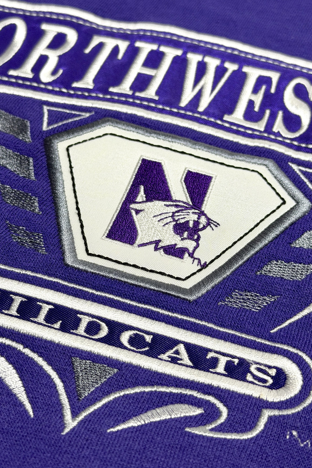 Northwestern Wildcats N and wildcat shield patch detail