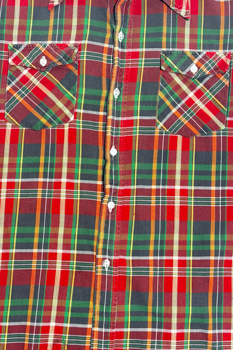 1970's plaid flannel shirt back