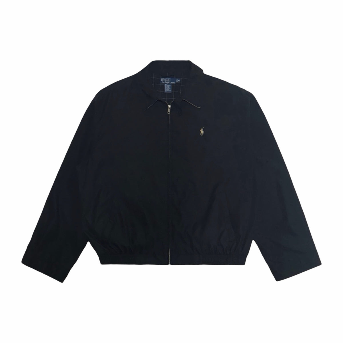 1990's Polo by Ralph Lauren cropped black Harrington jacket x-large