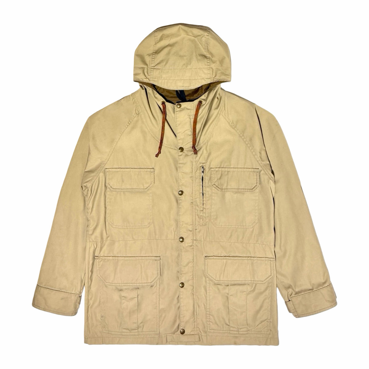 1980's REI Co-op made in USA tan hooded field parka large