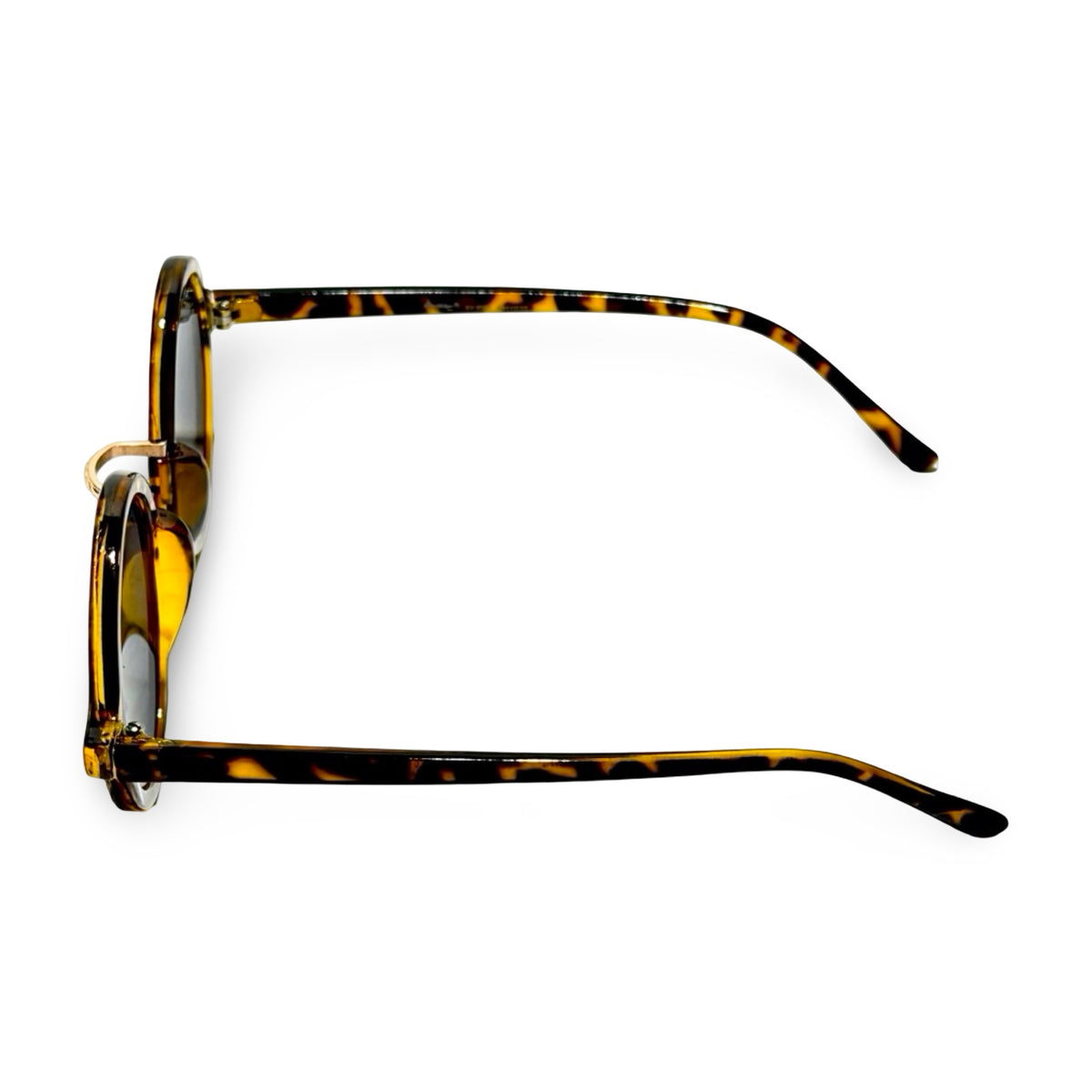 Tortoise round sunglasses side profile
