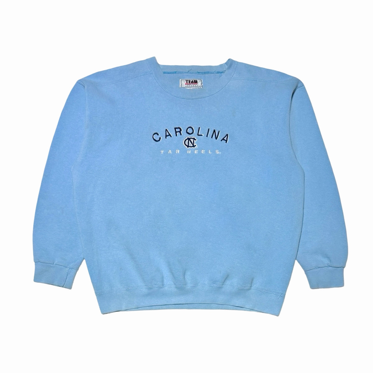 UNC Tar Heels baby blue crewneck sweatshirt front