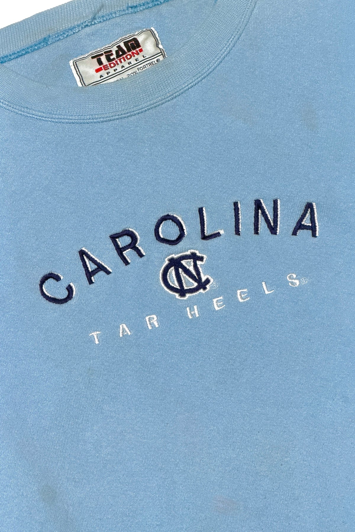 UNC Tar Heels sweatshirt detail