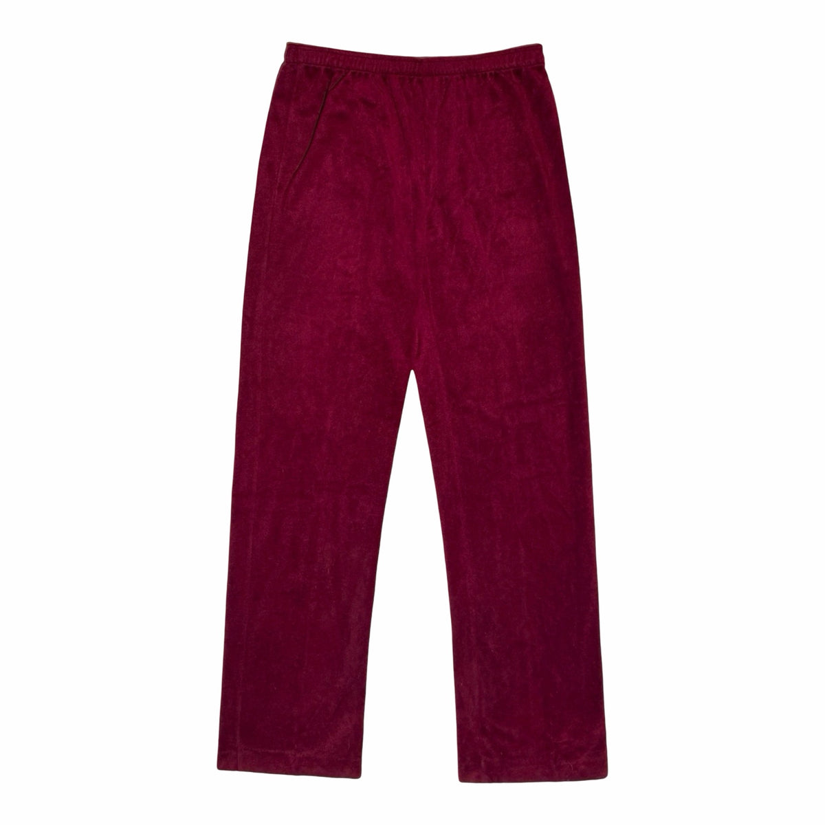 Burgundy velour track pants