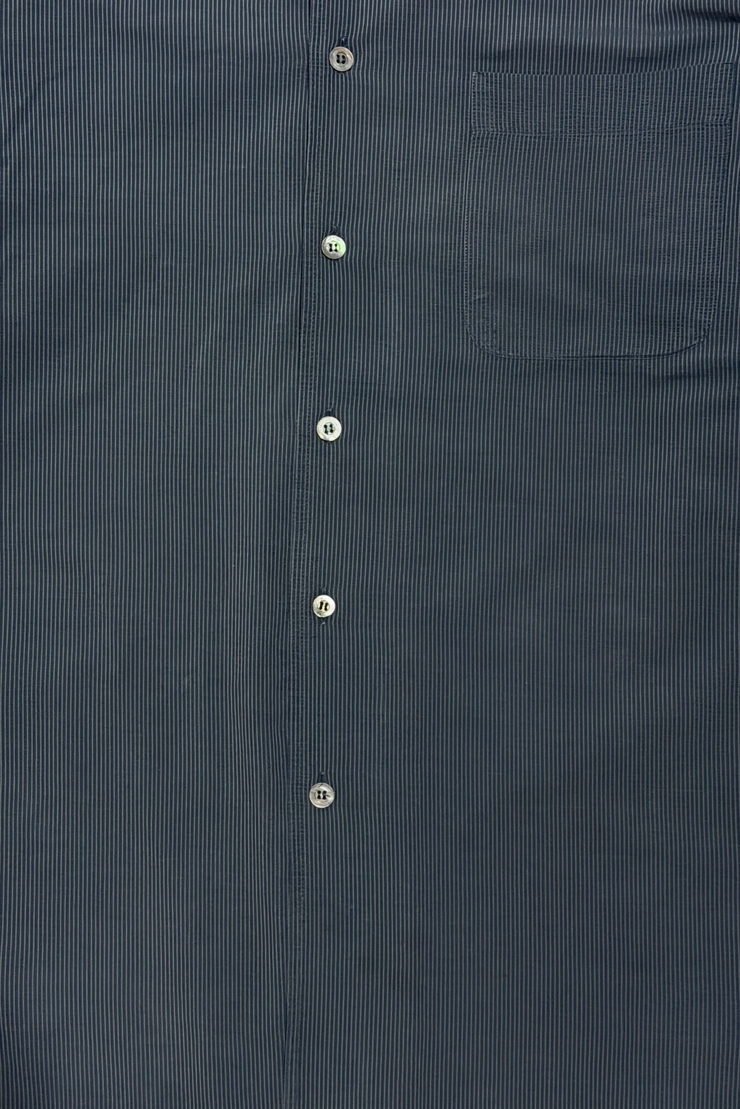 Zegna pinstripe fabric, placket and chest pocket