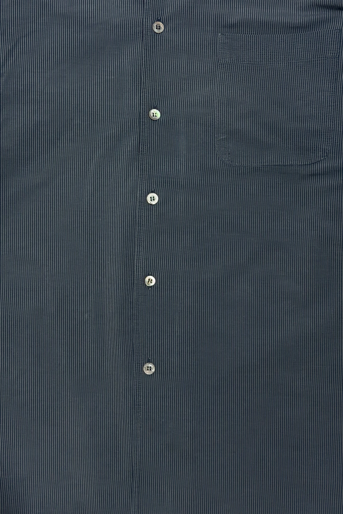 Zegna pinstripe fabric, placket and chest pocket