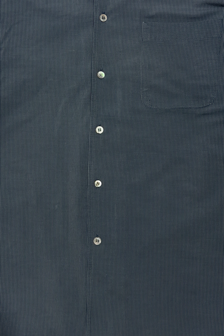 Zegna pinstripe fabric, placket and chest pocket