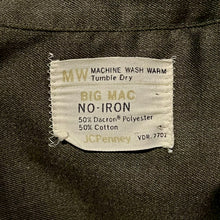 Load image into Gallery viewer, 1960’S BIG MAC SUN FADED SELVEDGE OLIVE WORK SHIRT LARGE
