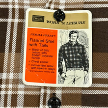 Load image into Gallery viewer, 1960’S DEADSTOCK SEARS PERMAPREST PLAID COTTON FLANNEL L/S B.D. SHIRT SMALL
