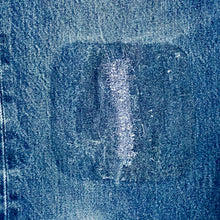 Load image into Gallery viewer, 1990’S LEVI’S 501 DARK REPAIRED CONTRAST WASH DENIM JEANS 34 X 26
