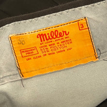 Load image into Gallery viewer, 1970’S MILLER WESTERNWEAR MADE IN USA WESTERN COWBOY CUT WORK CHINOS 36 X 28
