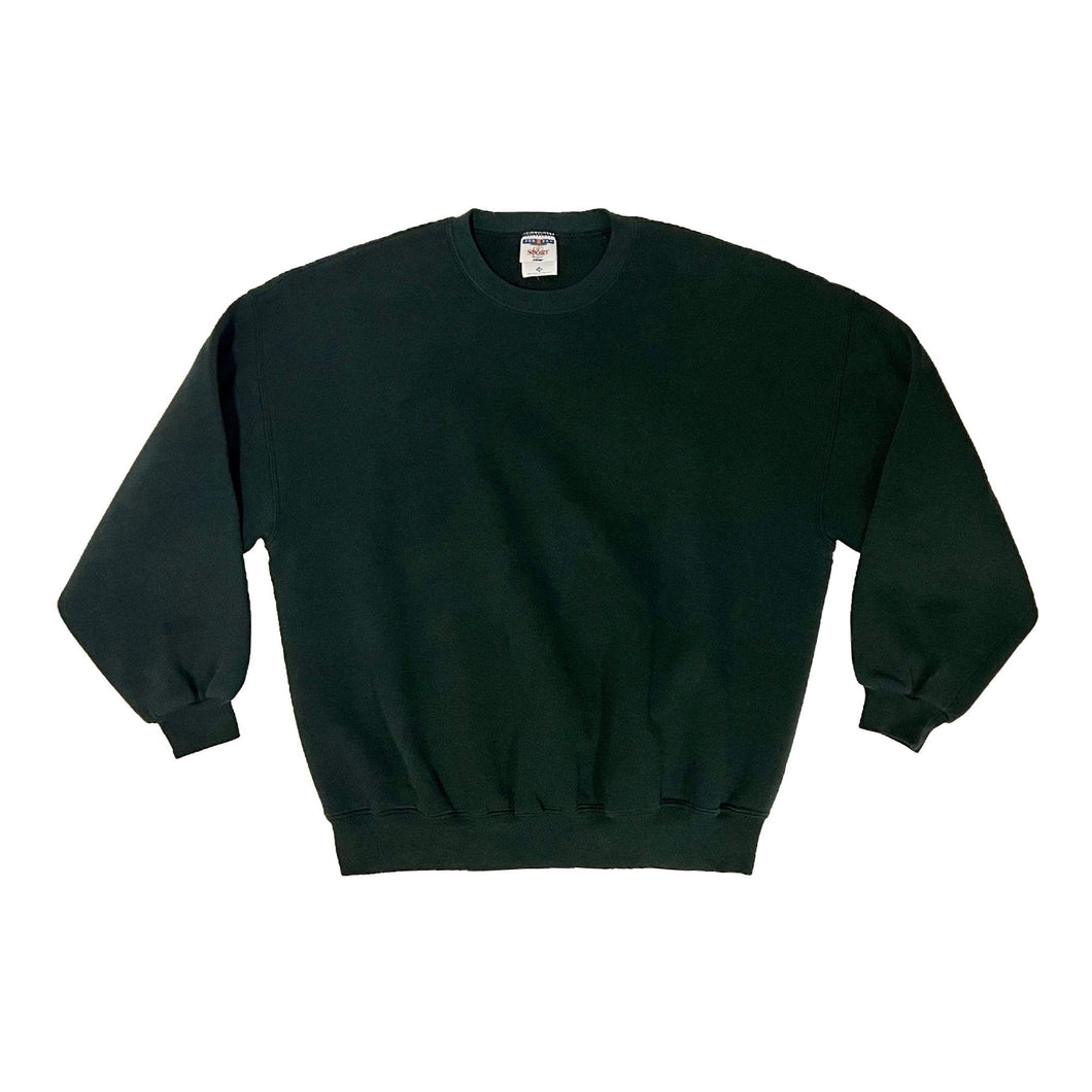 1990’S JERZEES MADE IN USA BRUSHED FLEECE EMBROIDERED LOGO PATCH CREWNECK SWEATER X-LARGE