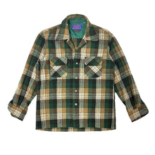 Load image into Gallery viewer, 1970’S PONDEROSA PLAID FLANNEL LOOP COLLAR L/S B.D. SHIRT SMALL
