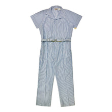 Load image into Gallery viewer, 1980’S DEADSTOCK WALLS MADE IN USA S/S COVERALL BELTED SEERSUCKER JUMPSUIT 50
