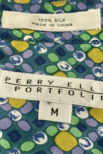 Load image into Gallery viewer, 1990’S PERRY ELLIS SILK GEOMETRIC PRINT S/S B.D. SHIRT LARGE
