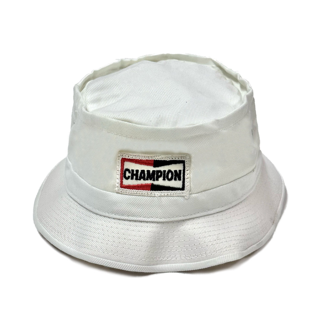 1970’S DEADSTOCK CHAMPION SPARK PLUGS WHITE BUCKET HAT SMALL