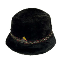Cargar imagen en el visor de la galería, 1960’S UNIONMADE FURRY BLACK BUCKET HAT
