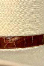 Load image into Gallery viewer, 1980’S RESISTOL 200X ALLIGATOR HAT BAND RUBY EYES WESTERN STRAW COWBOY HAT 7
