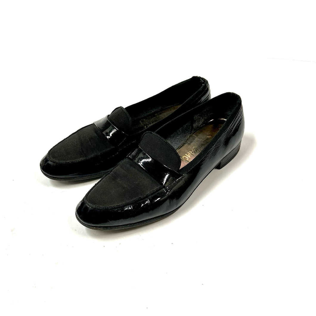 1980’S SALVATORE FERRAGAMO MADE IN ITALY PATENT LEATHER FORMAL LOAFER SHOES 10.5
