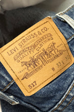 Load image into Gallery viewer, 1990’S LEVI’S MADE IN USA ORANGE TAB 517 COWBOY CUT WESTERN DENIM JEANS 32 X 29
