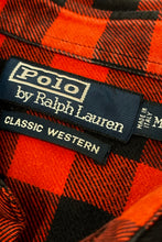 Load image into Gallery viewer, 1990’S POLO RALPH LAUREN MADE IN ITALY BUFFALO CHECK PEARL SNAP WESTERN L/S B.D. SHIRT SMALL
